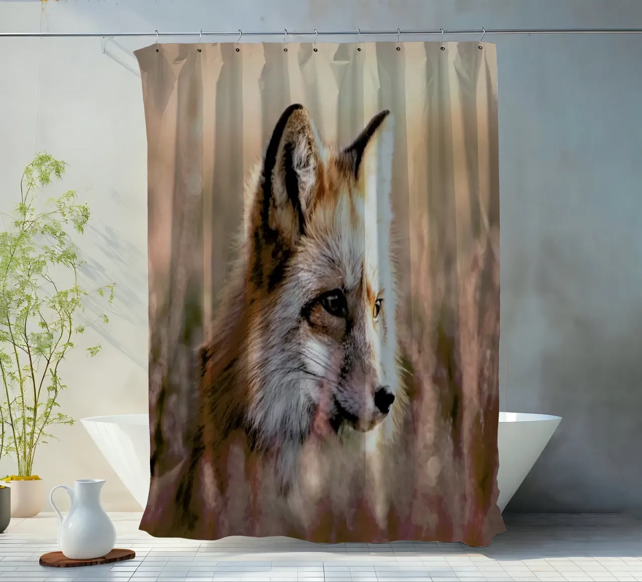 Fox in Reeds tenda da doccia da Natural Kingdom
