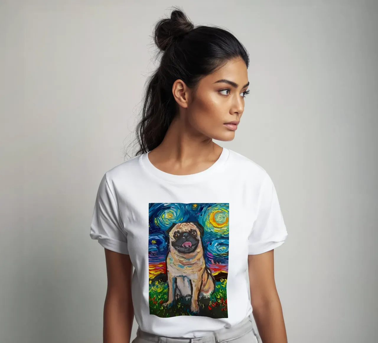 Cane Notte stellata t-shirt da Adrian Patel