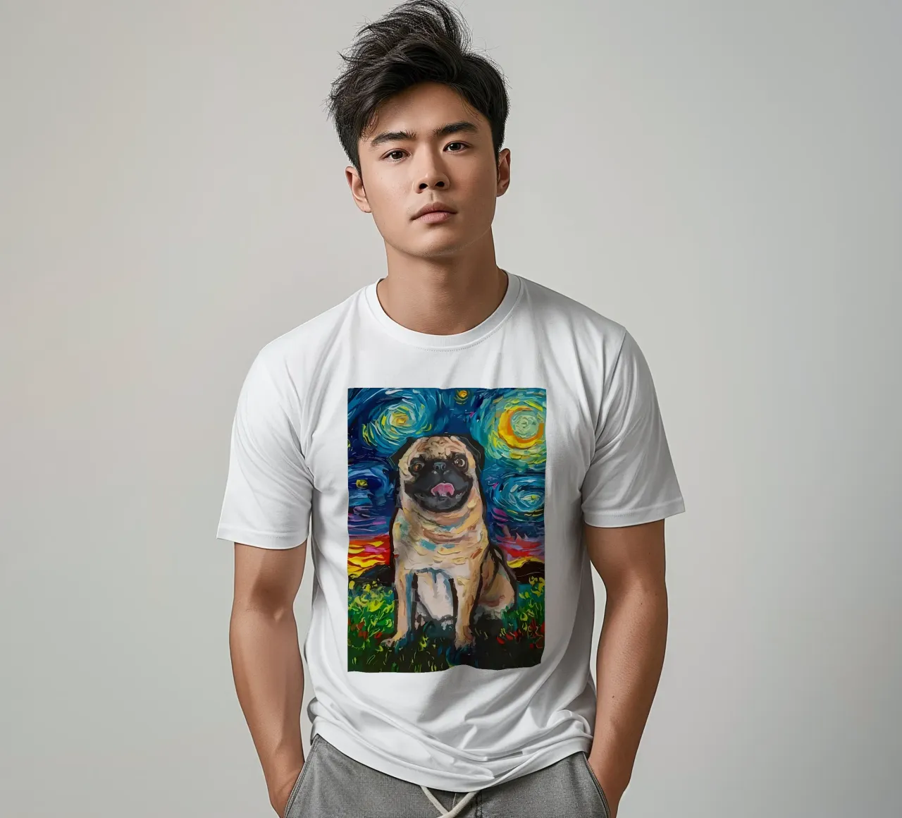 Cane Notte stellata t-shirt da Adrian Patel