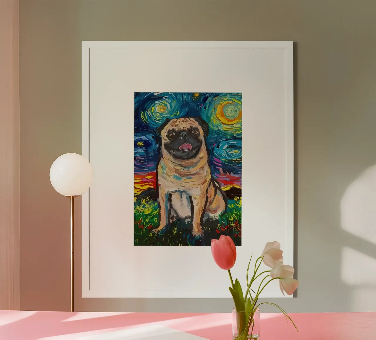 Dog Starry Night poster by Adrian Patel