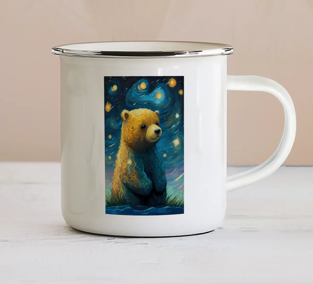 Orso immaginario tazza in smalto da Adrian Patel