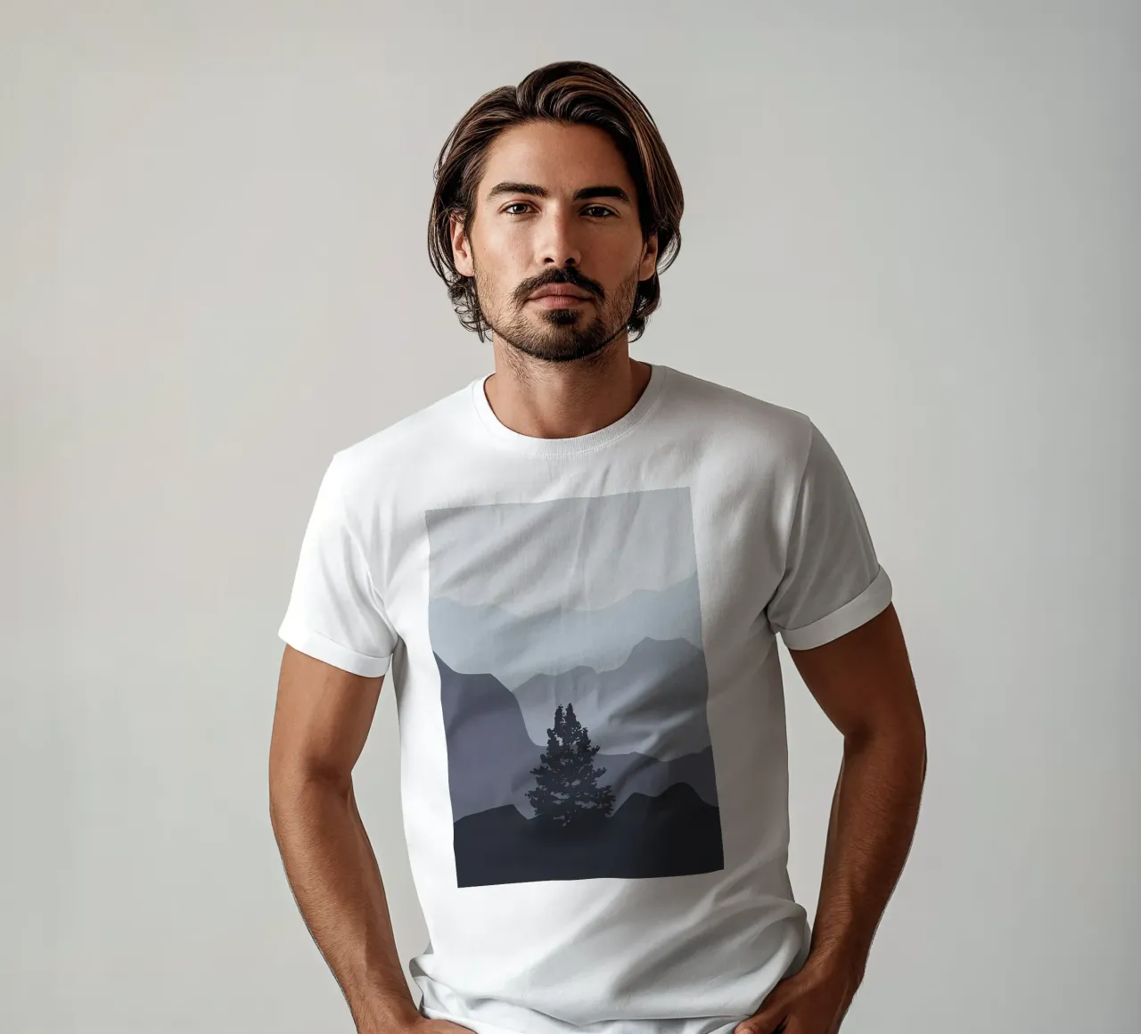 Luna e tramonto di metà secolo t-shirt da Bartosz Powalka