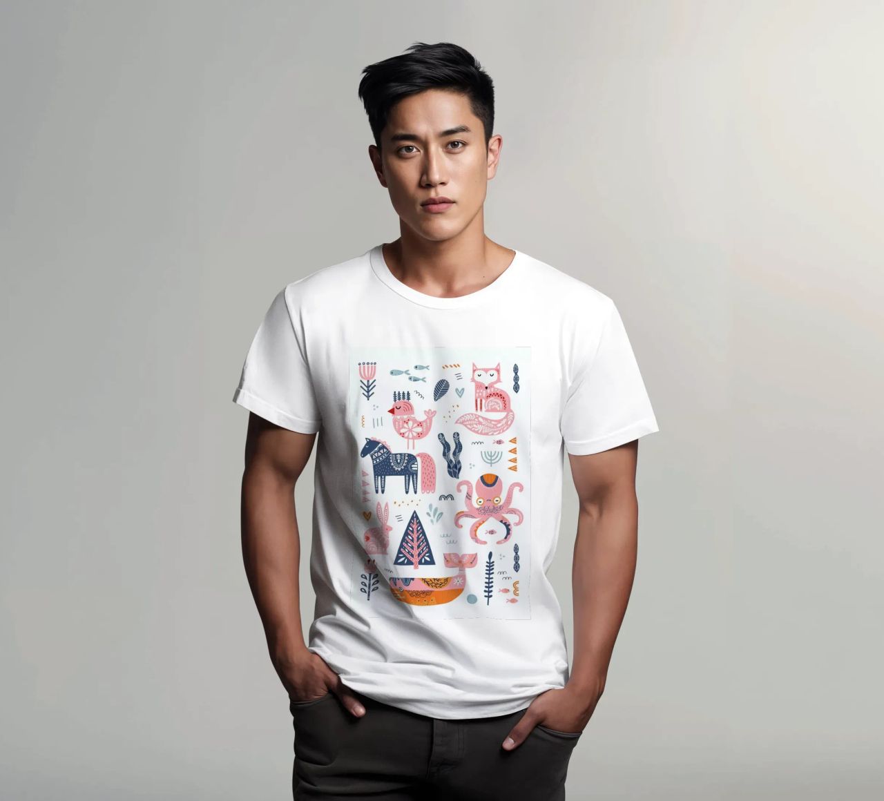 Patchwork Animals camiseta de Little Flourishes