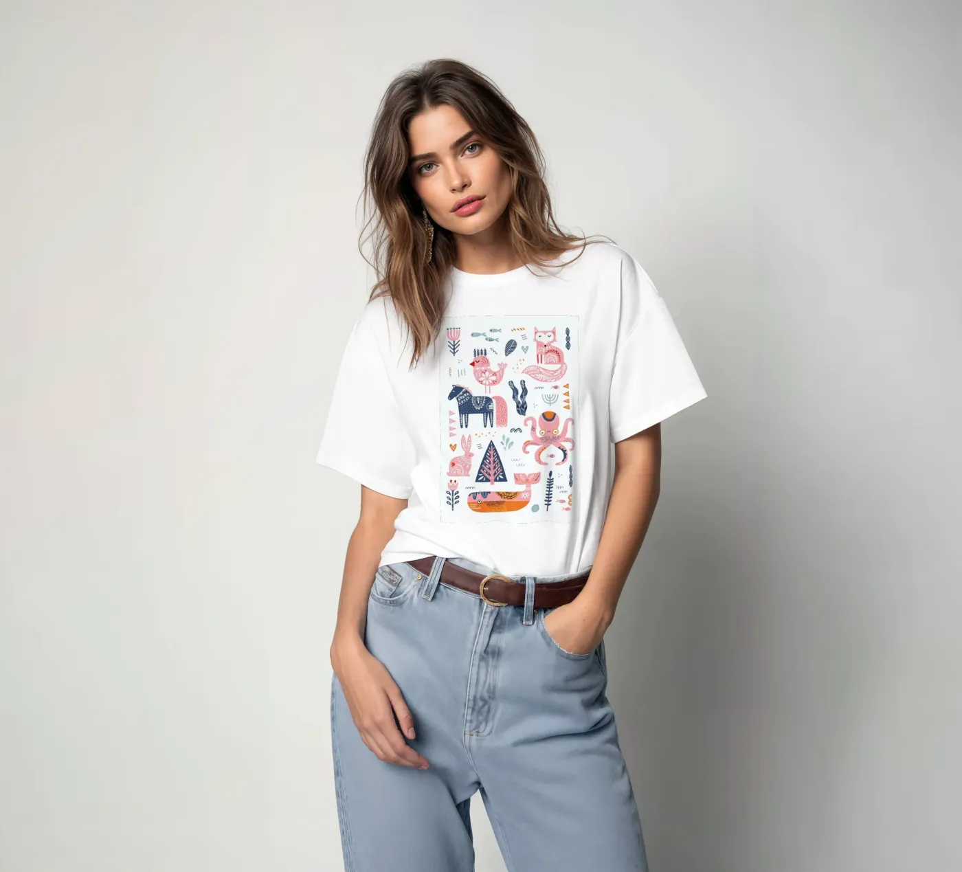 Patchwork Animals t-shirt da Little Flourishes