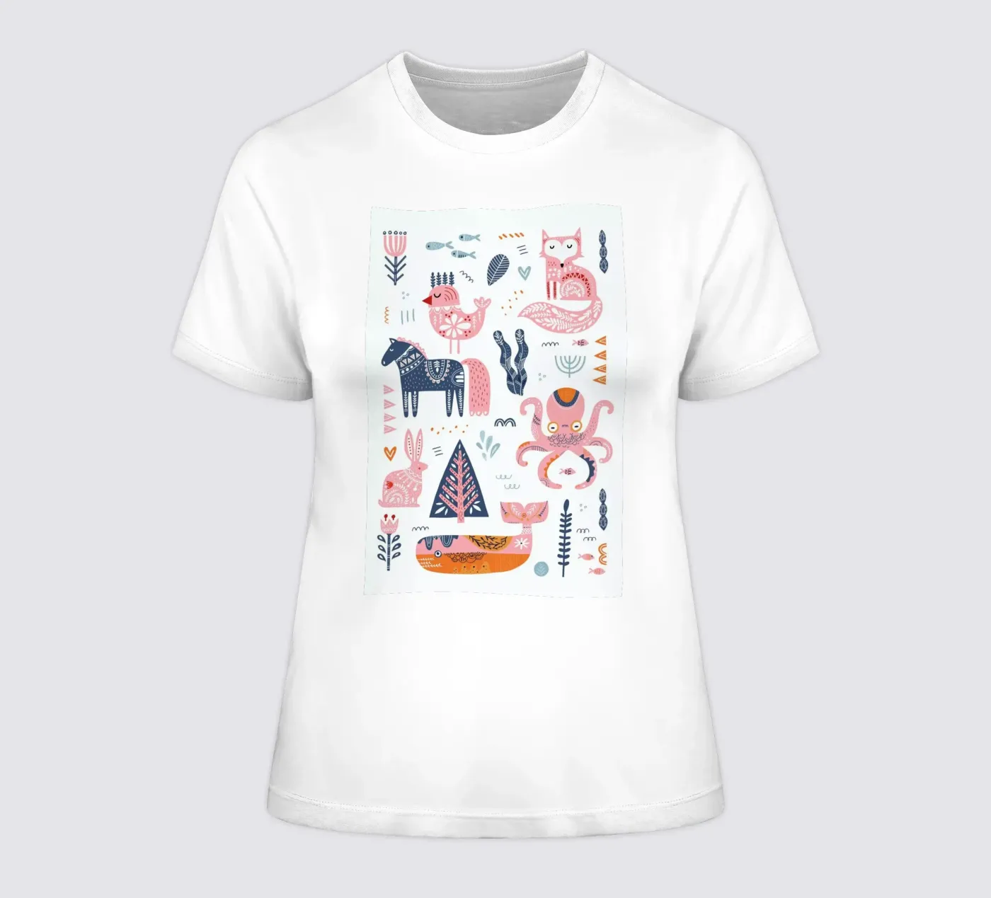 Patchwork Animals t-shirt da donna da Little Flourishes