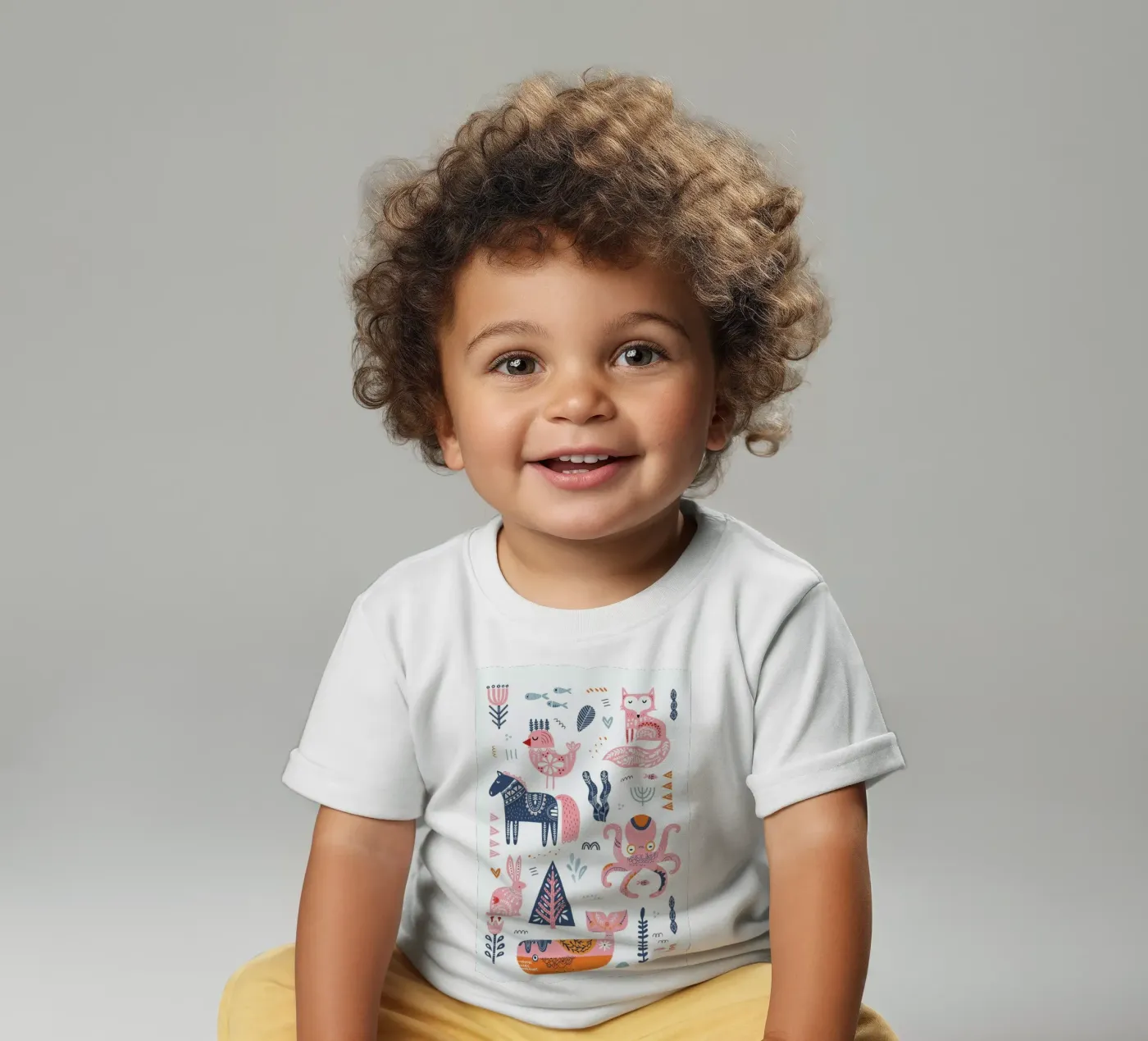 Patchwork Animals maglietta neonato da Little Flourishes