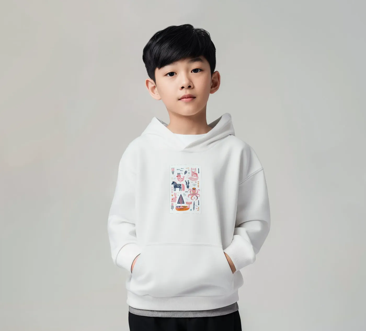 Patchwork Animals kinder hoodie van Little Flourishes