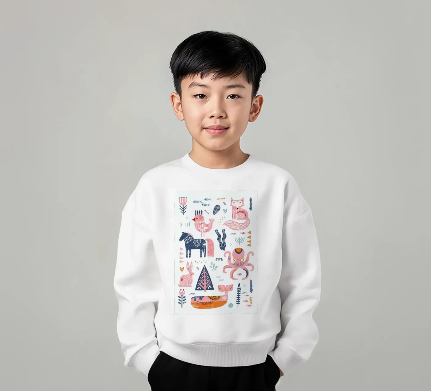 Patchwork Animals kinder sweatshirt van Little Flourishes