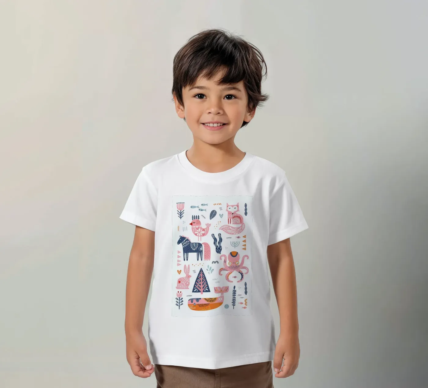 Patchwork Animals t-shirt enfant de Little Flourishes
