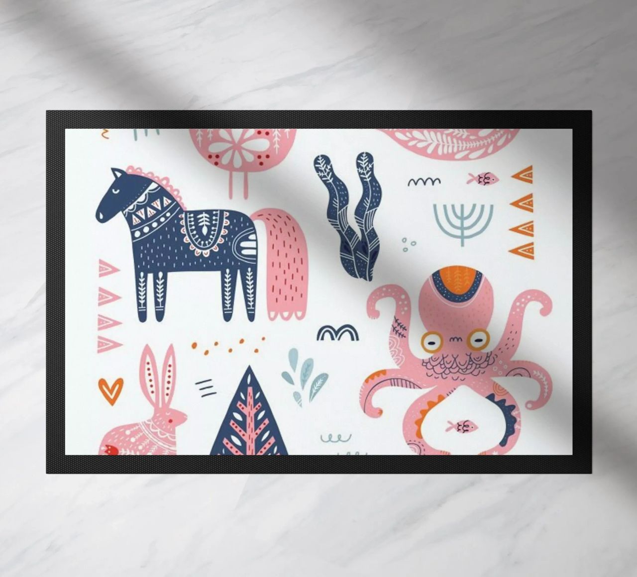 Patchwork Animals felpudo de Little Flourishes