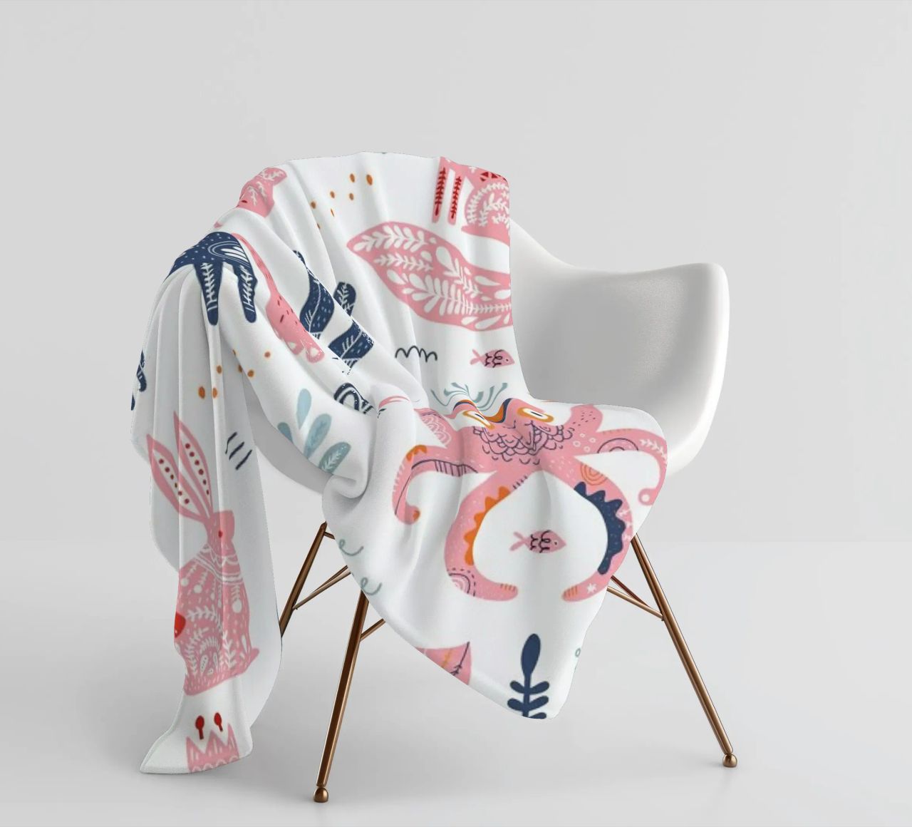 Patchwork Animals fleece blanket by Little Flourishes
