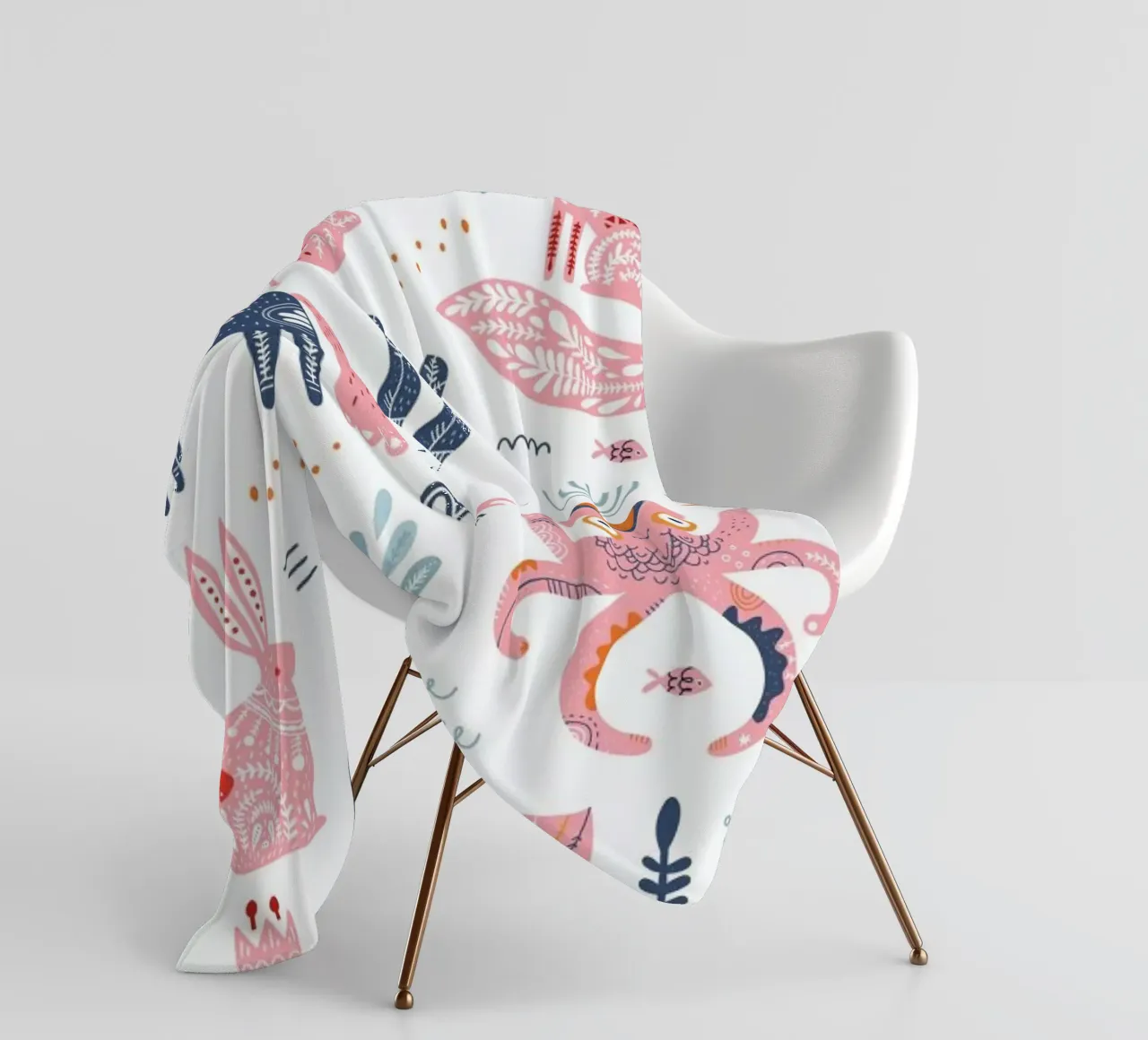Patchwork Animals fleece blanket by Little Flourishes