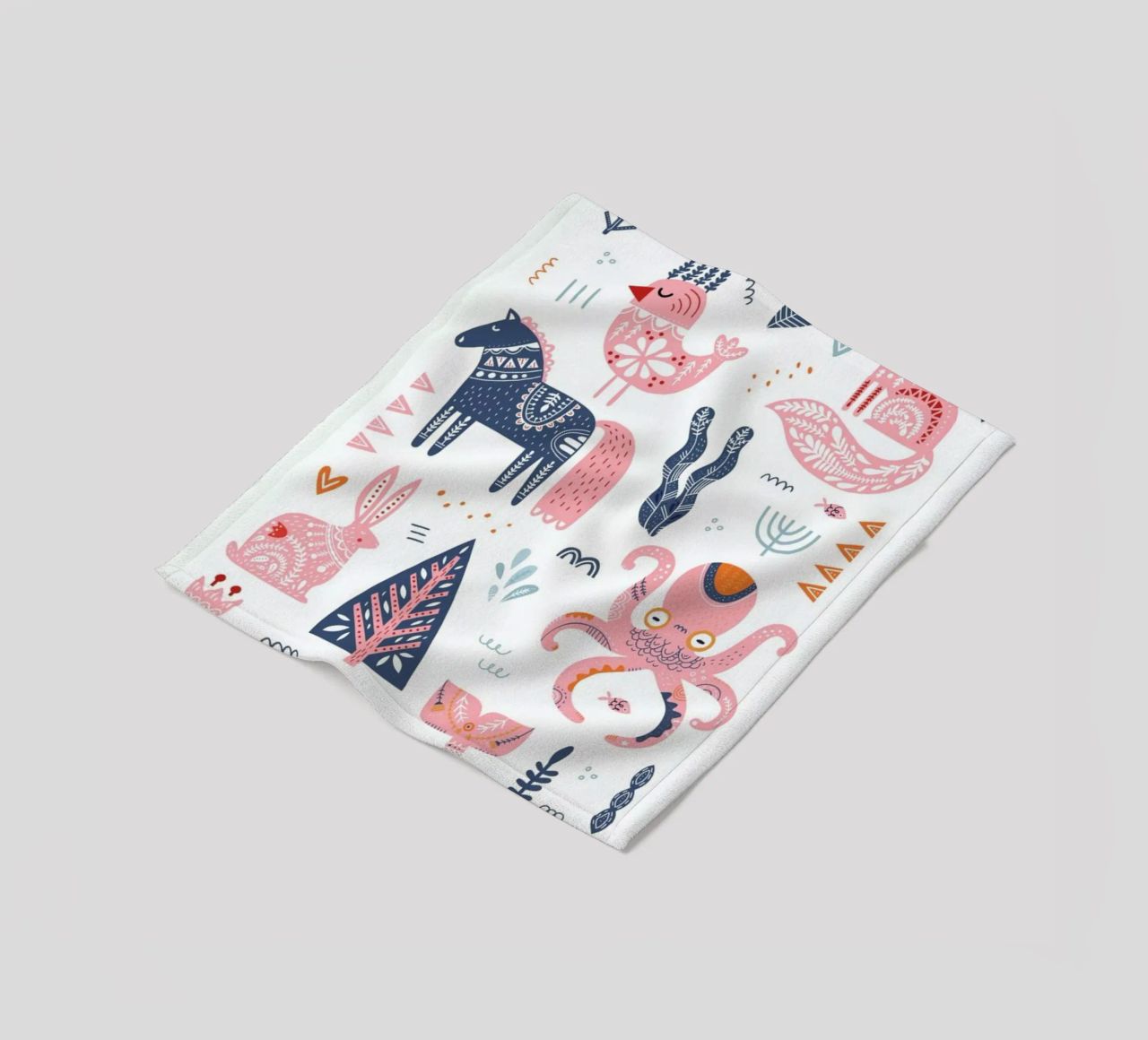 Patchwork Animals fleece blanket by Little Flourishes