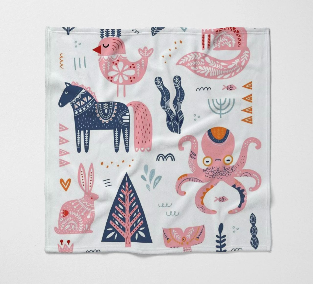 Patchwork Animals fleece blanket by Little Flourishes