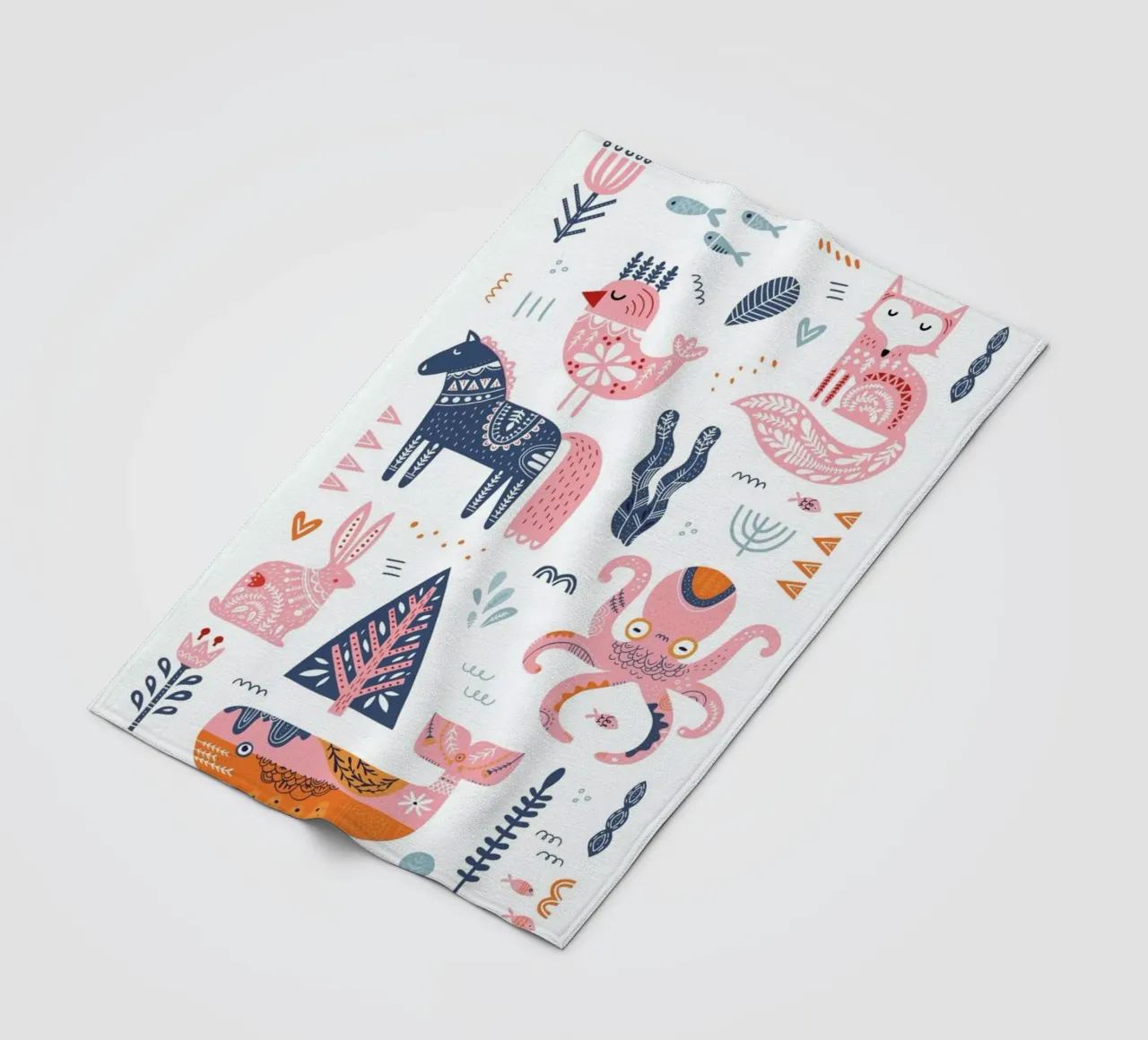 Patchwork Animals fleece blanket by Little Flourishes