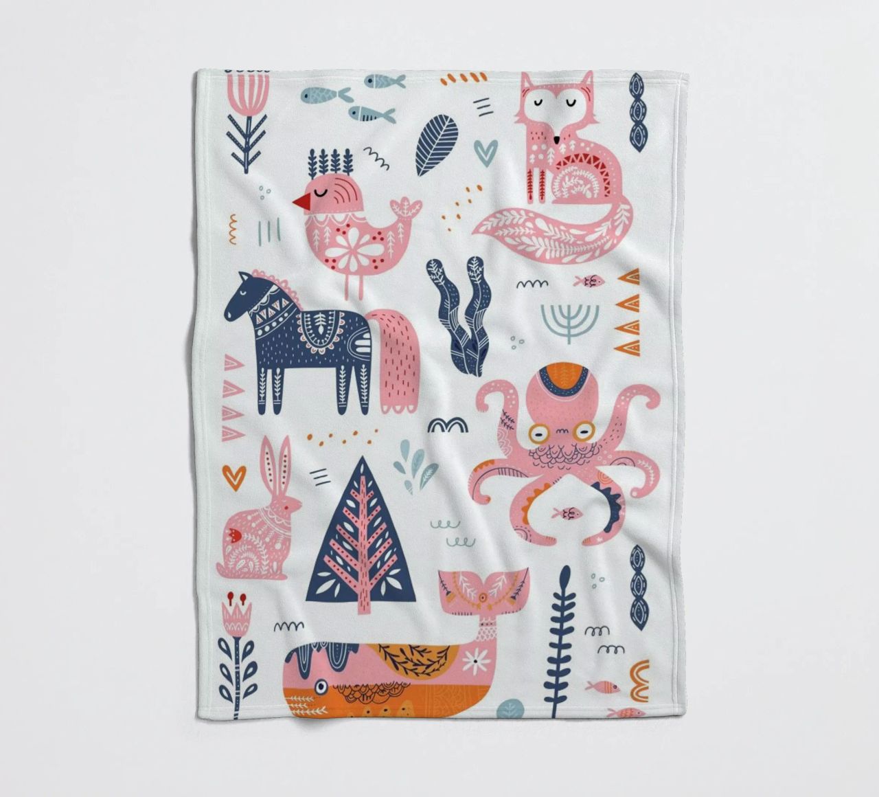 Patchwork Animals fleece blanket by Little Flourishes