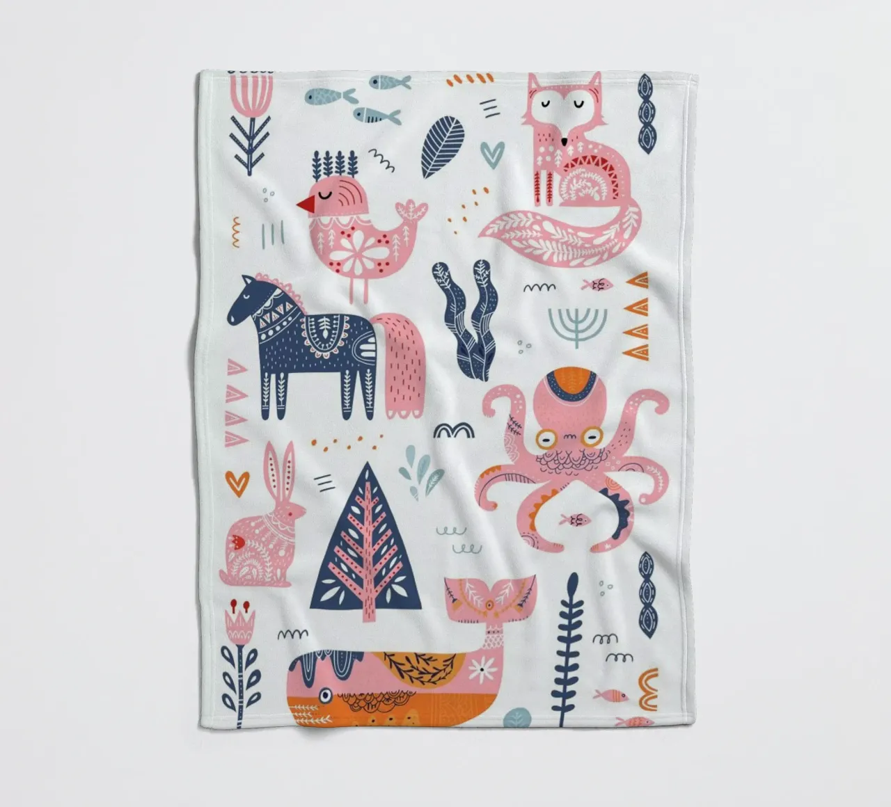Patchwork Animals fleece blanket by Little Flourishes