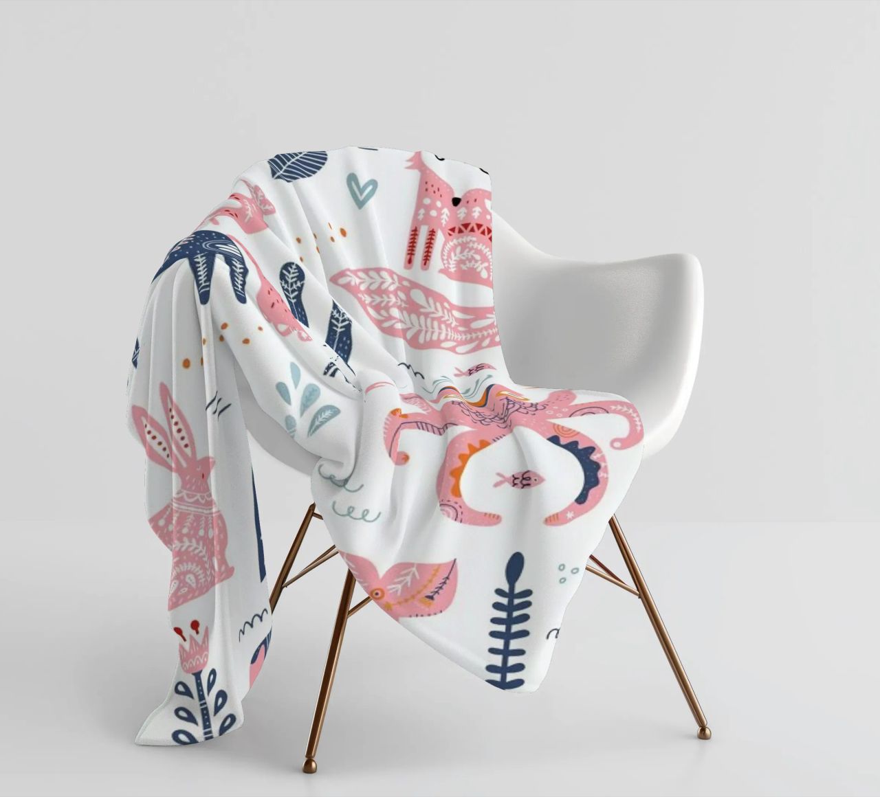 Patchwork Animals fleece blanket by Little Flourishes