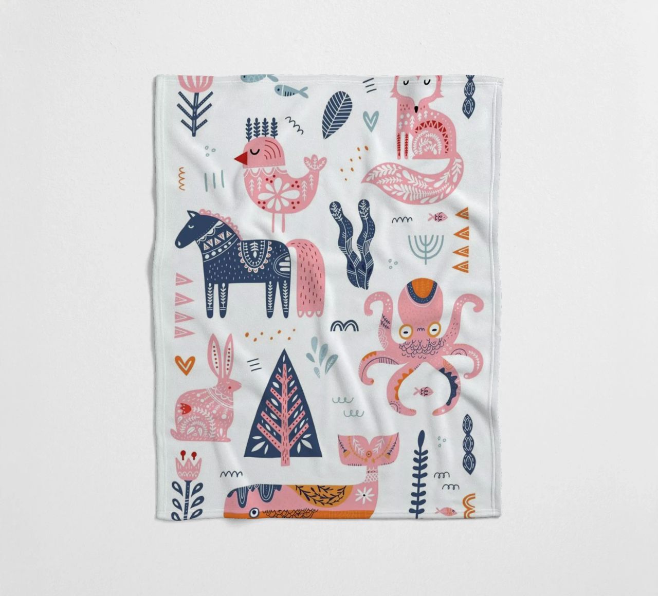 Patchwork Animals fleece blanket by Little Flourishes