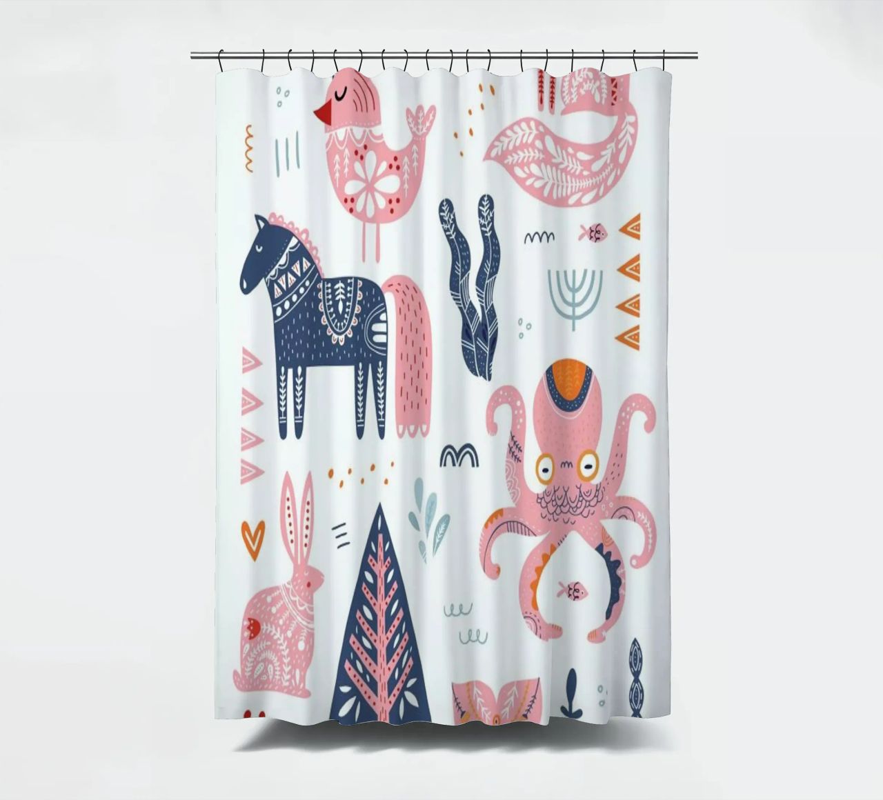 Patchwork Animals cortina de baño de Little Flourishes