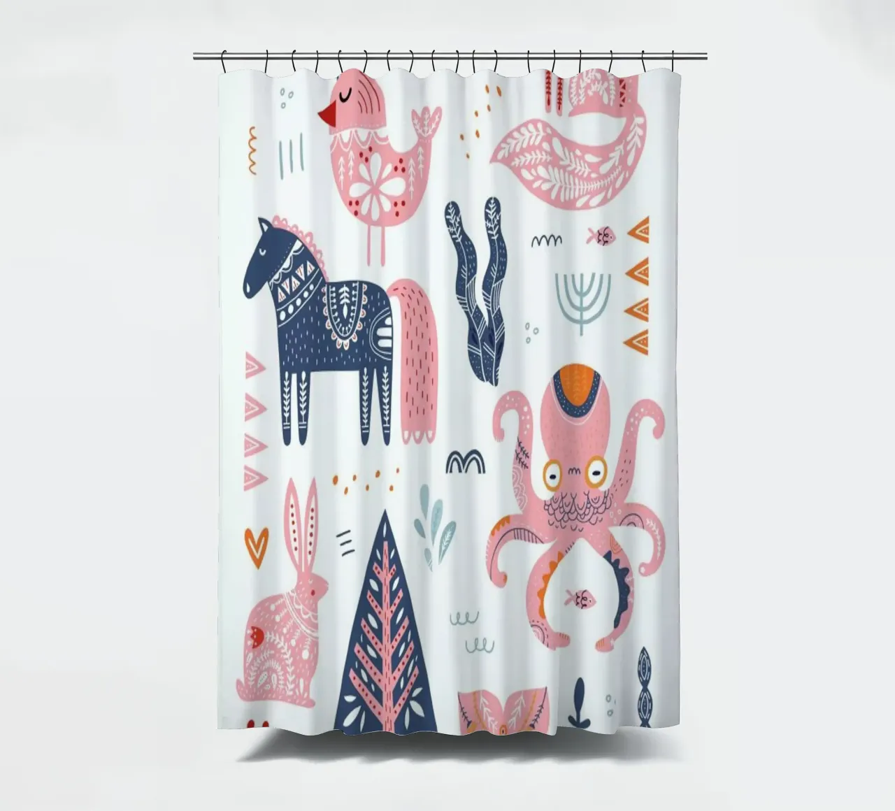 Patchwork Animals Duschvorhang von Little Flourishes