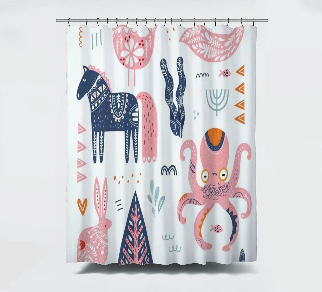 Patchwork Animals cortina de baño de Little Flourishes