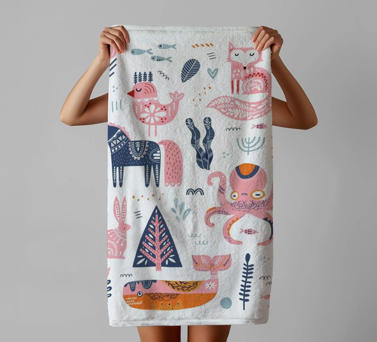 Patchwork Animals serviette de bain de Little Flourishes