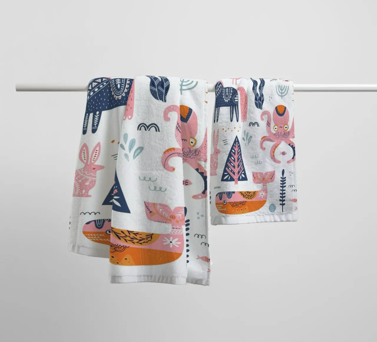 Patchwork Animals asciugamano da bagno da Little Flourishes