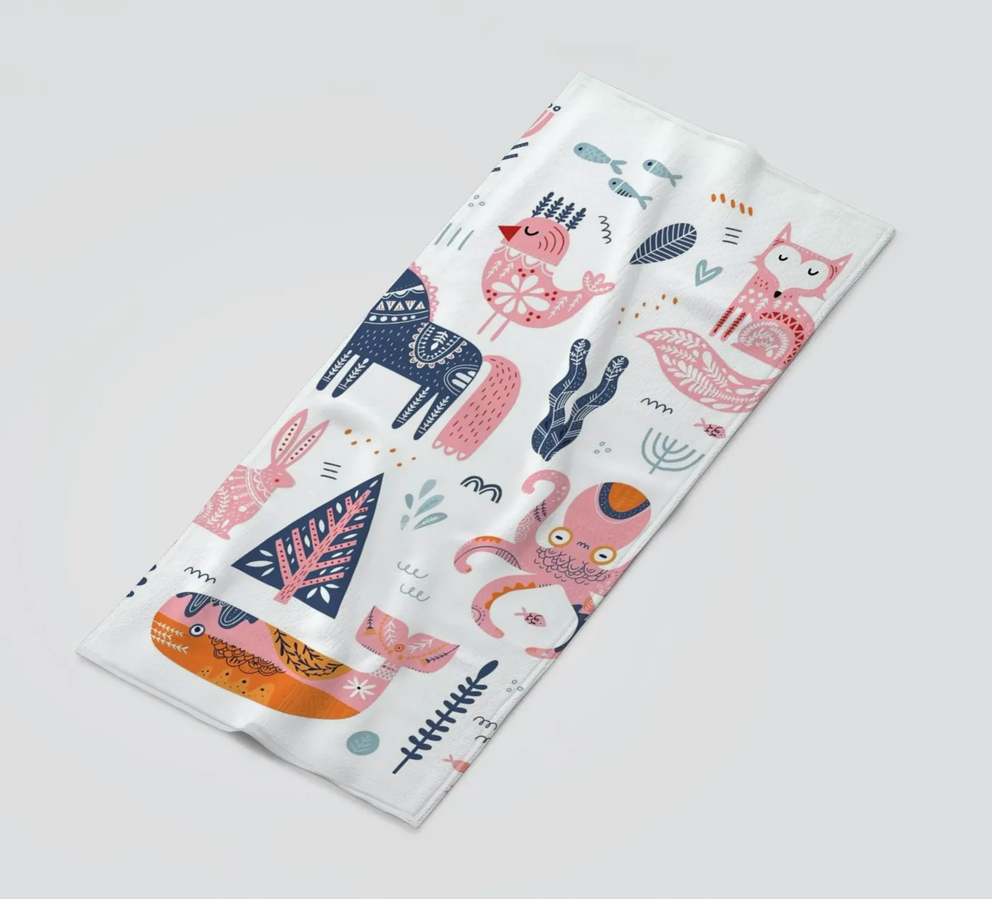 Patchwork Animals beach towel by Little Flourishes