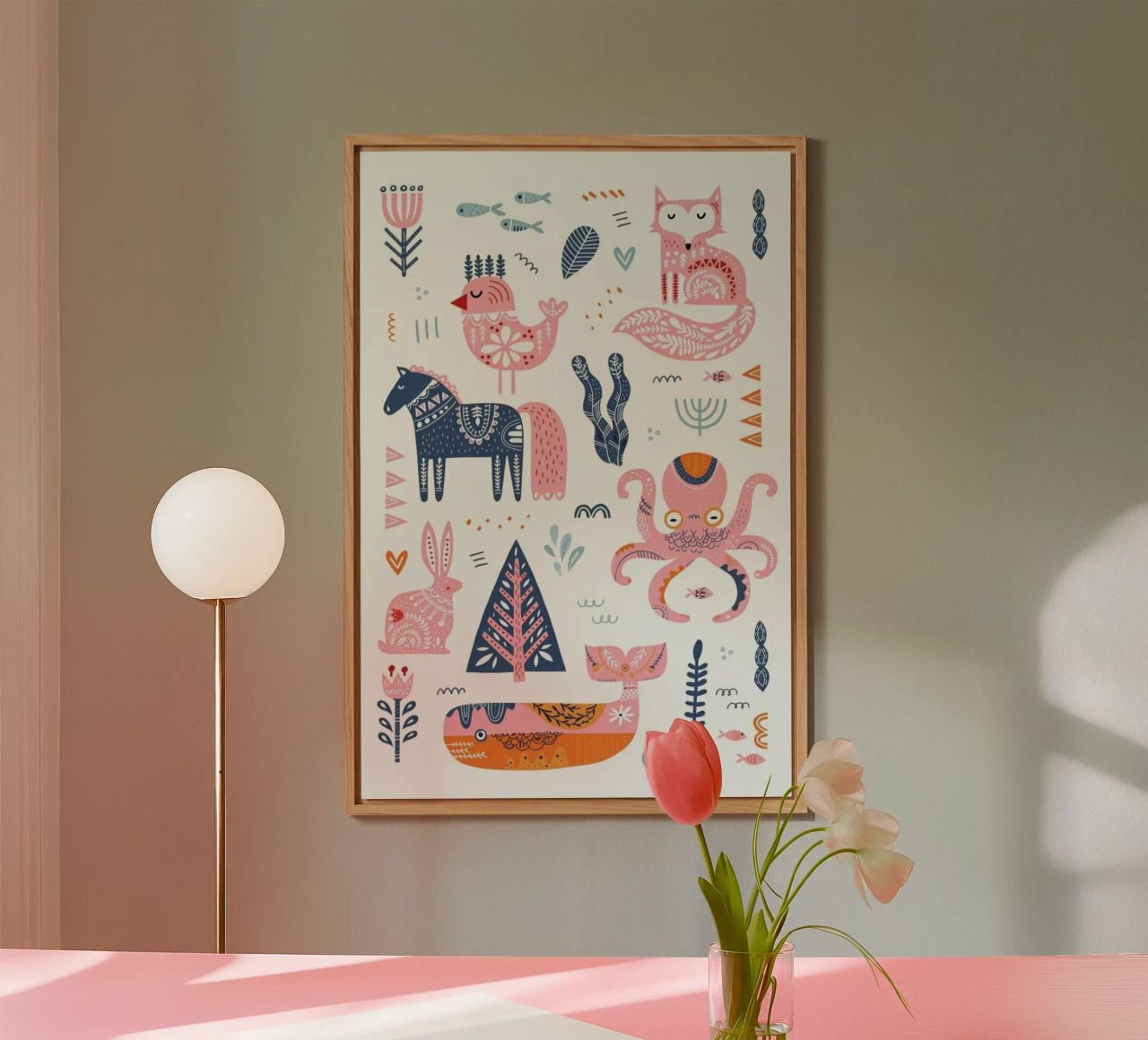 Patchwork Animals aluminio dibond de Little Flourishes