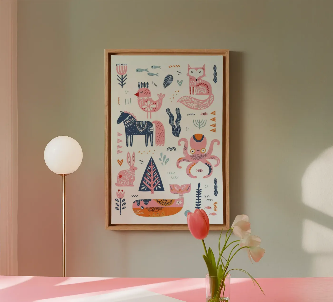 Patchwork Animals Leinwand von Little Flourishes