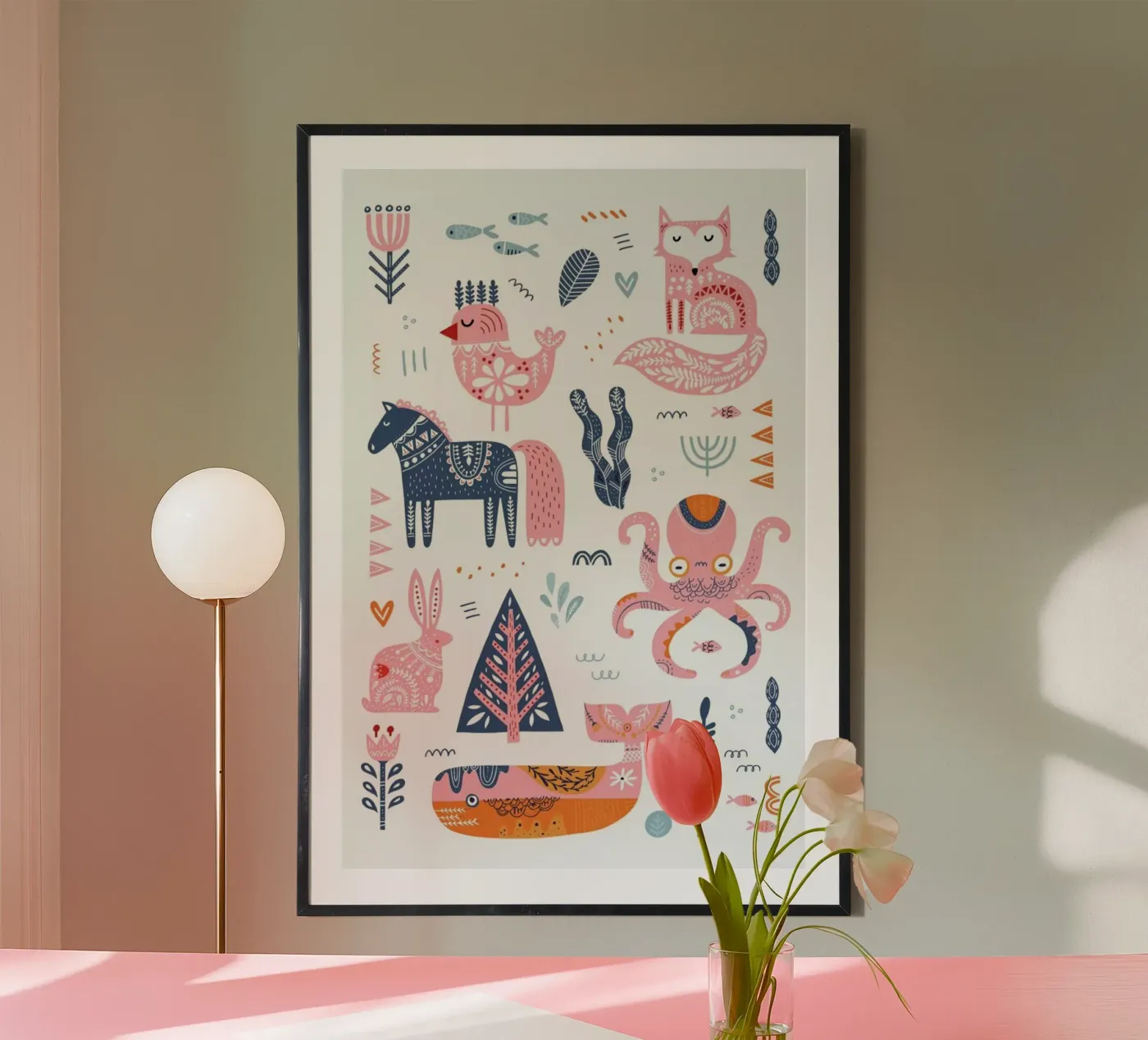 Patchwork Animals poster by Little Flourishes