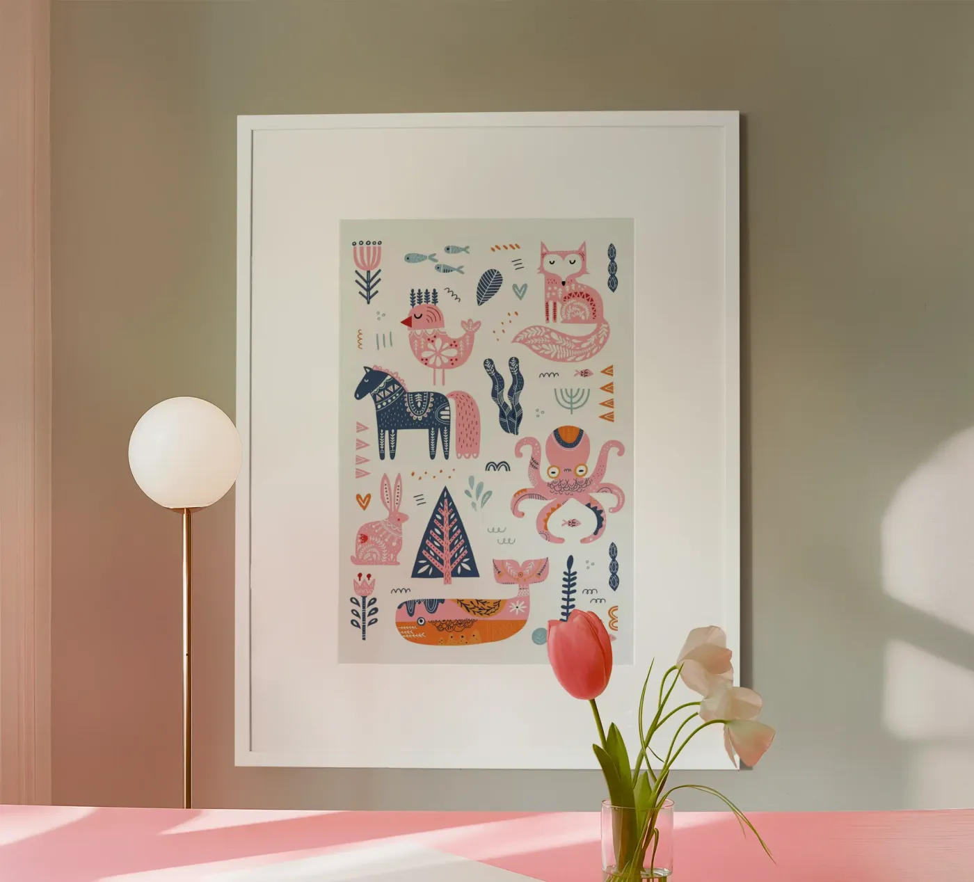 Patchwork Animals poster by Little Flourishes