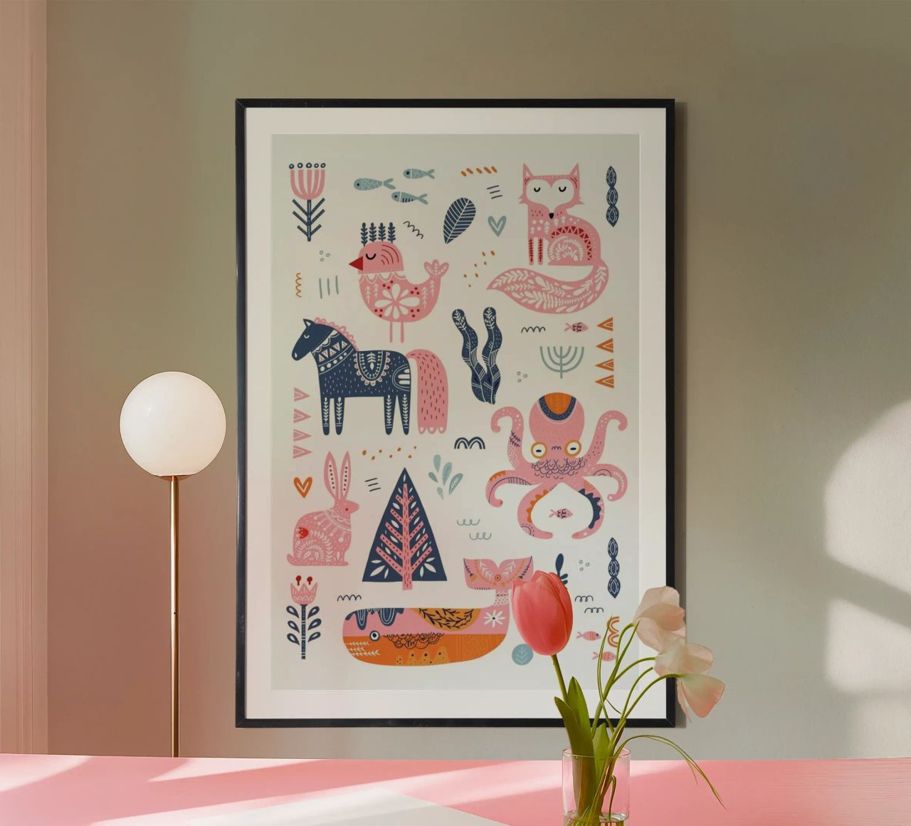 Patchwork Animals poster by Little Flourishes