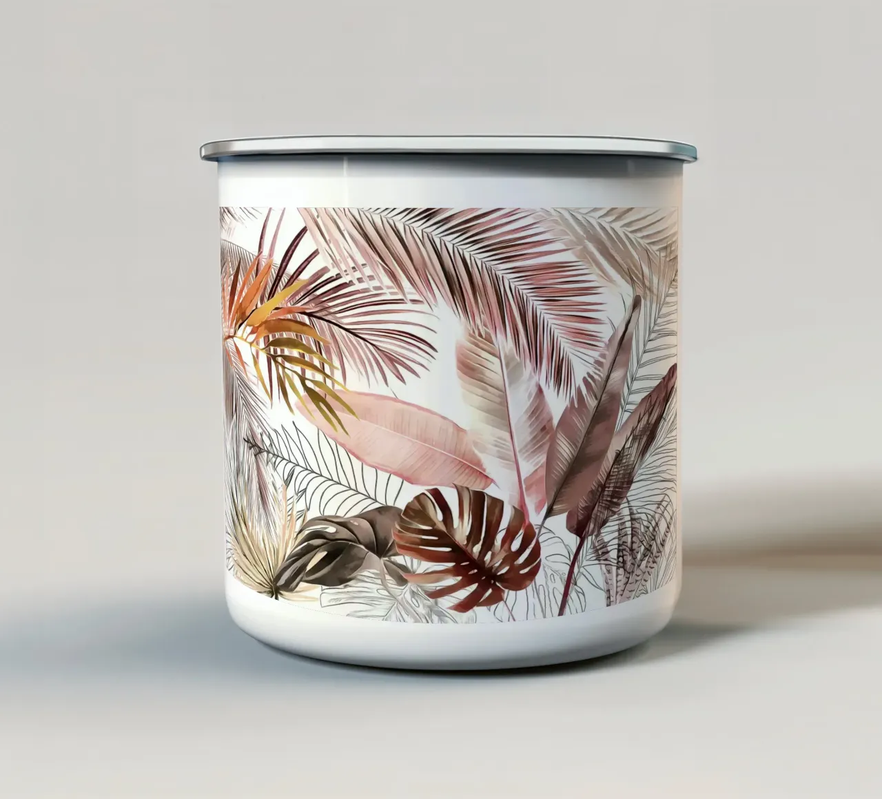 Fogliame tropicale 03 tazza in smalto da Nicholas Campbell