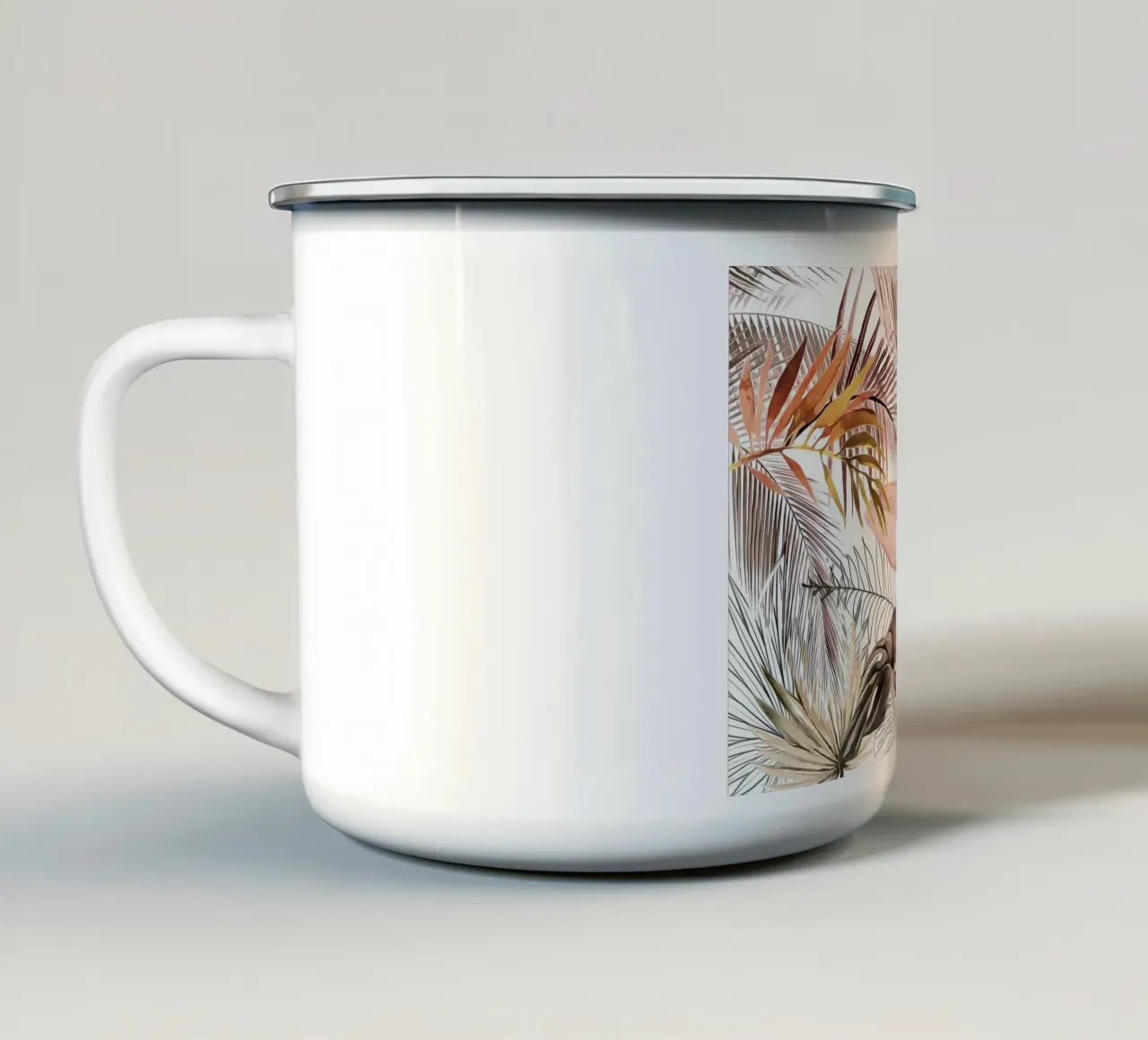 Fogliame tropicale 03 tazza in smalto da Nicholas Campbell