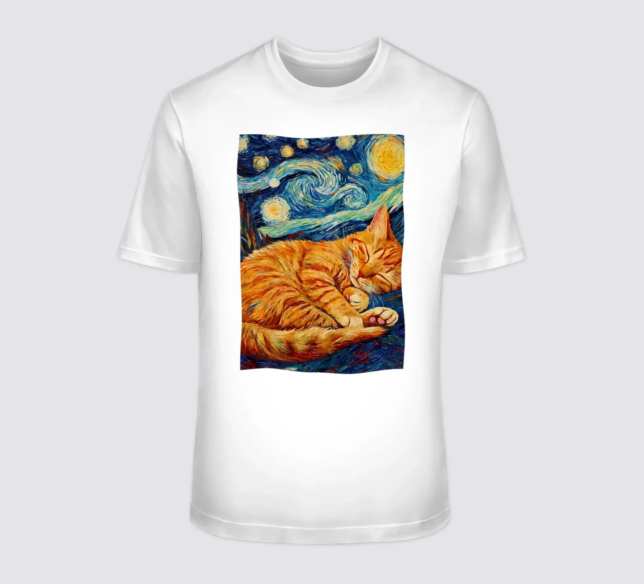 Gatto arancione che dorme t-shirt da Adrian Patel