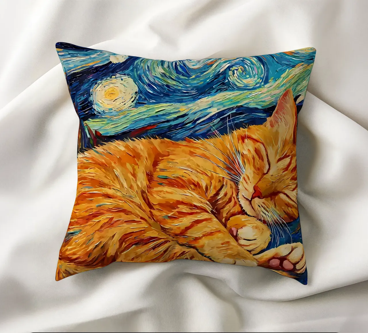Gatto arancione che dorme cuscino da Adrian Patel