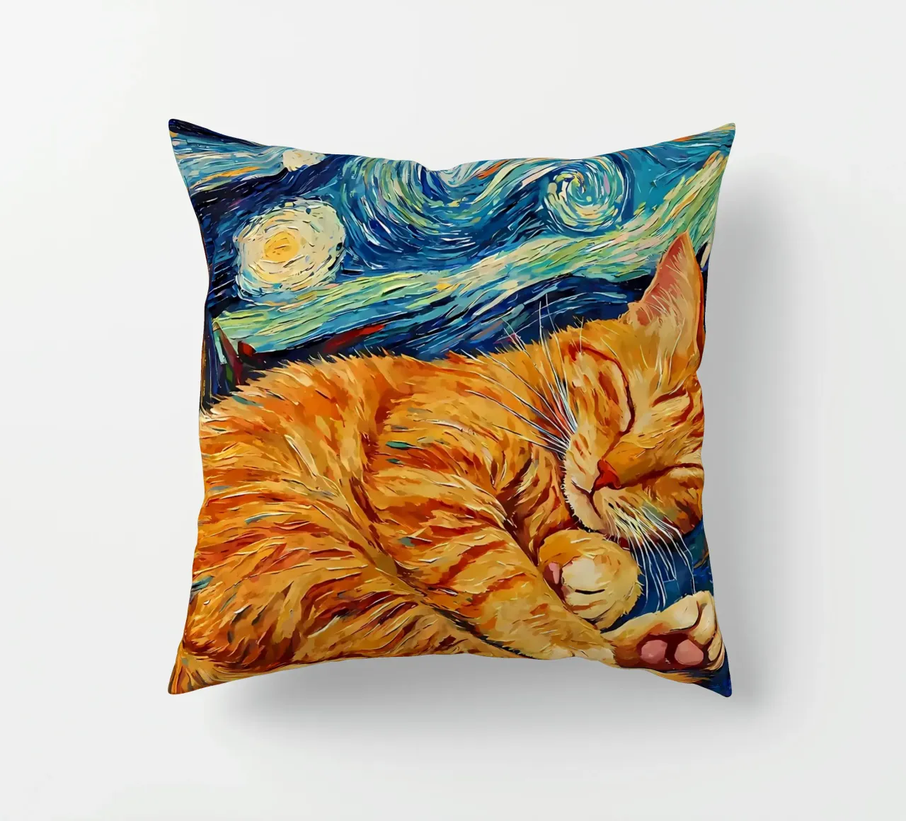 Gatto arancione che dorme cuscino da Adrian Patel