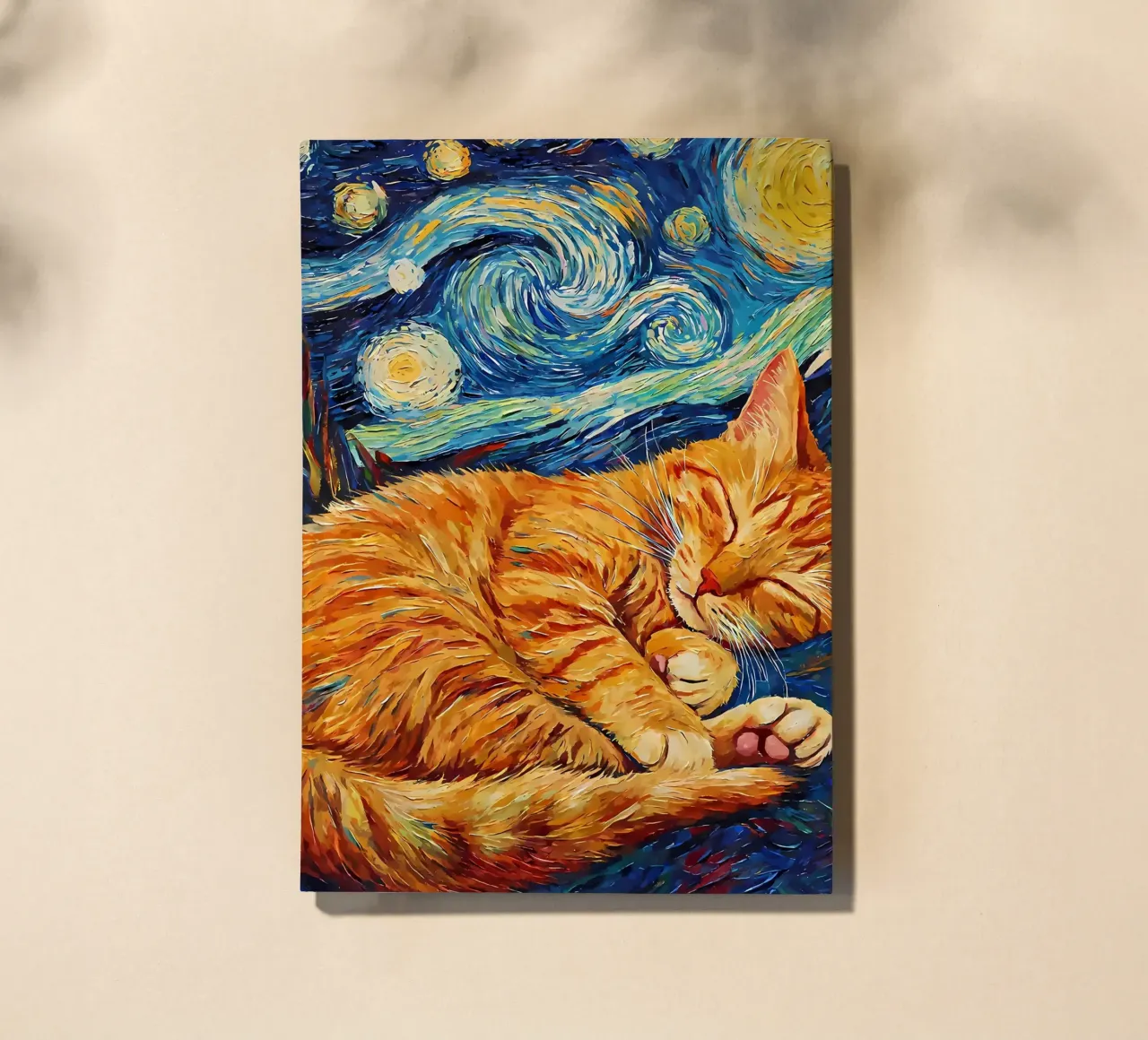 Orange Cat Kitten Sleeping notebook by Adrian Patel