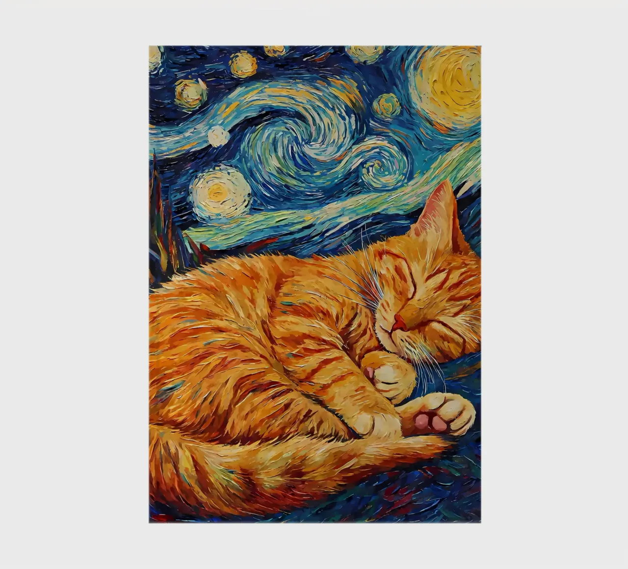 Orange Cat Kitten Sleeping notebook by Adrian Patel
