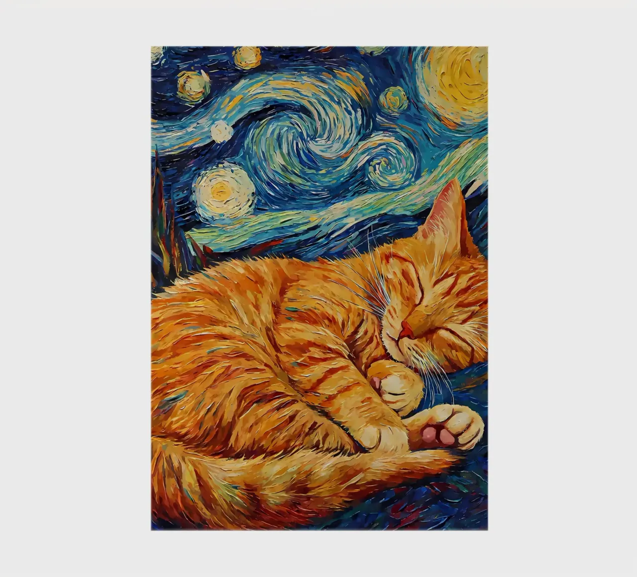 Orange Cat Kitten Sleeping notebook by Adrian Patel