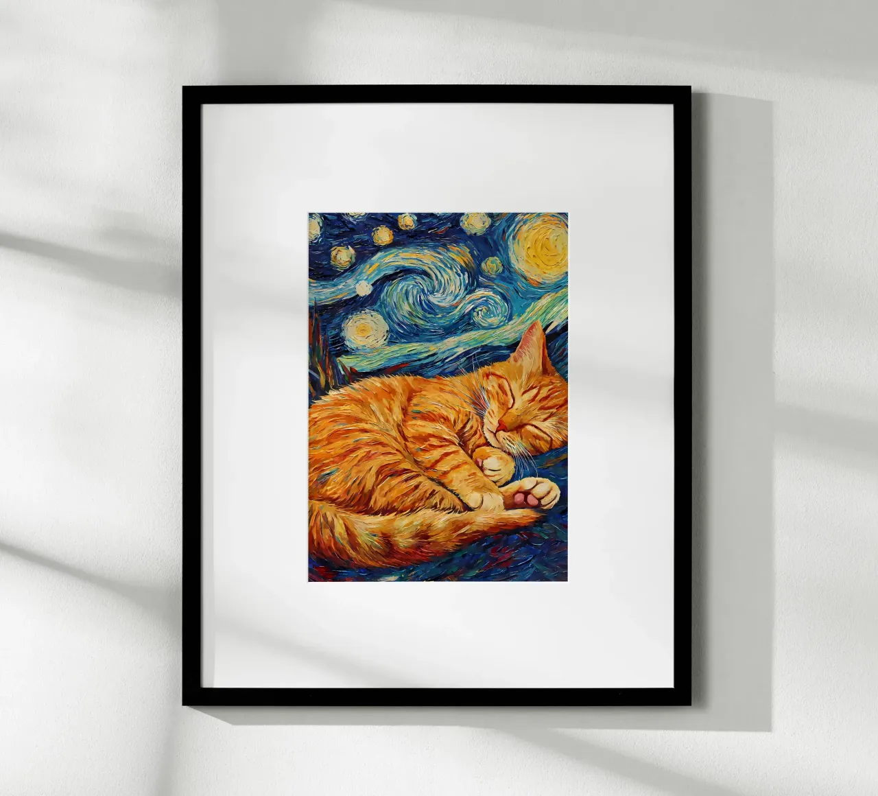 Orange Cat Kitten Sleeping hahnemühle by Adrian Patel