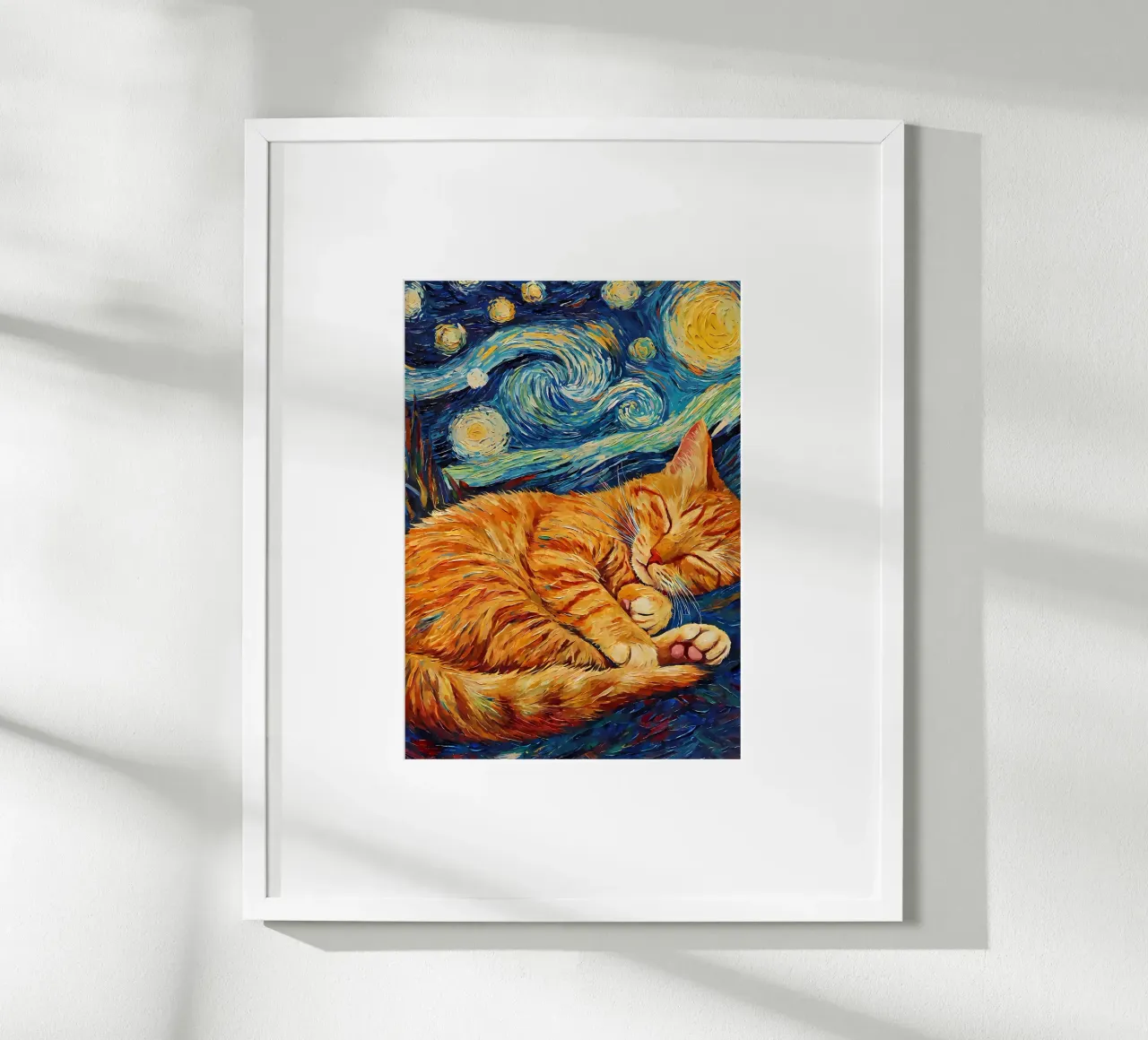 Orange Cat Kitten Sleeping hahnemühle by Adrian Patel