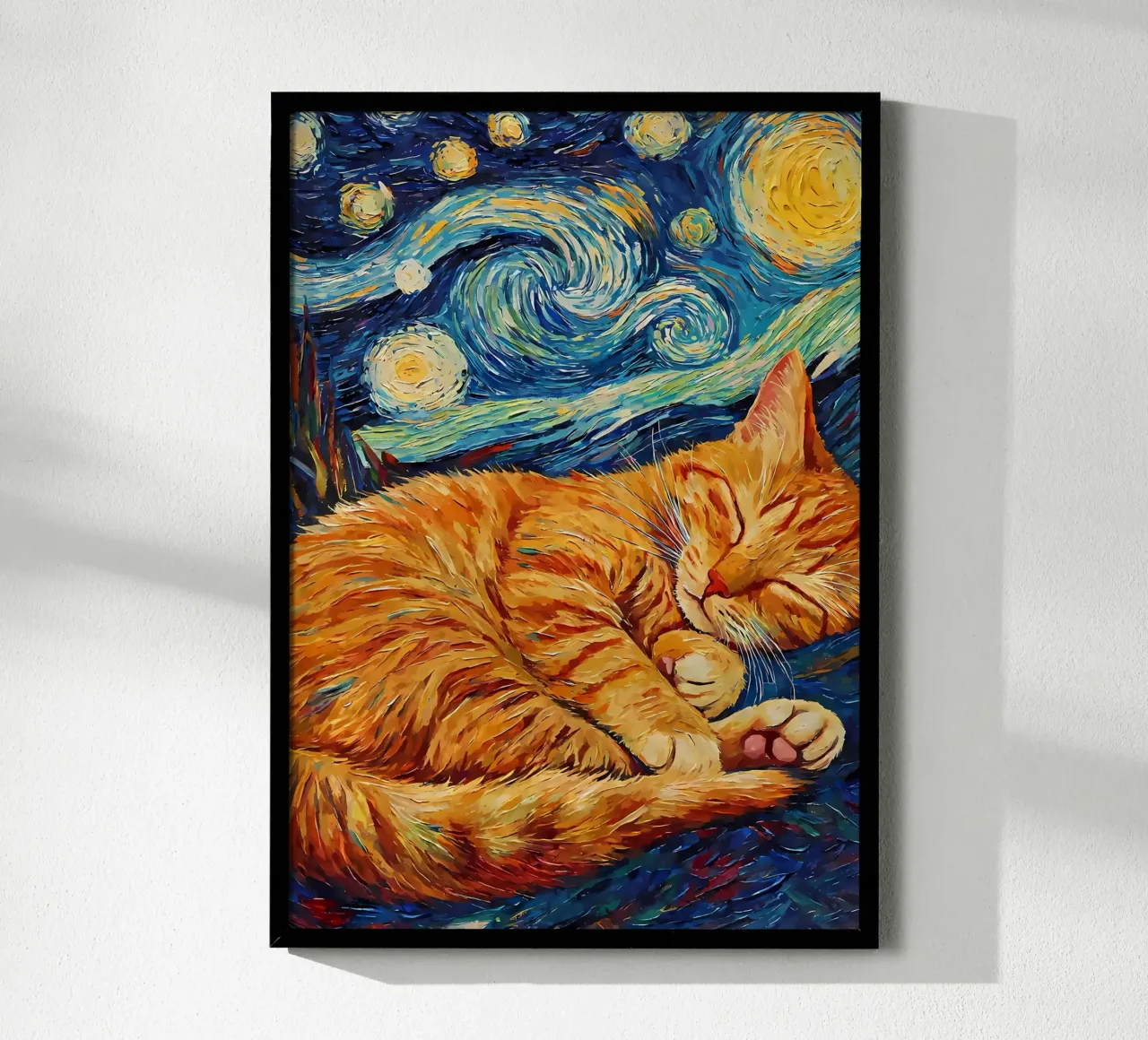 Orange Cat Kitten Sleeping hahnemühle by Adrian Patel