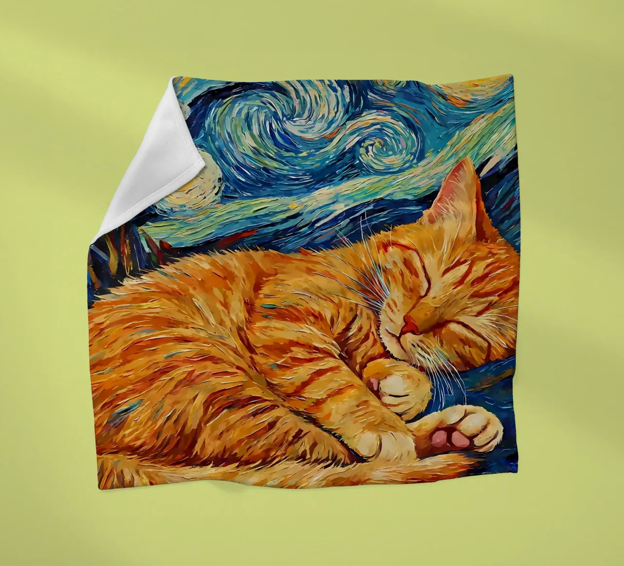 Gatto arancione che dorme coperta in pile da Adrian Patel