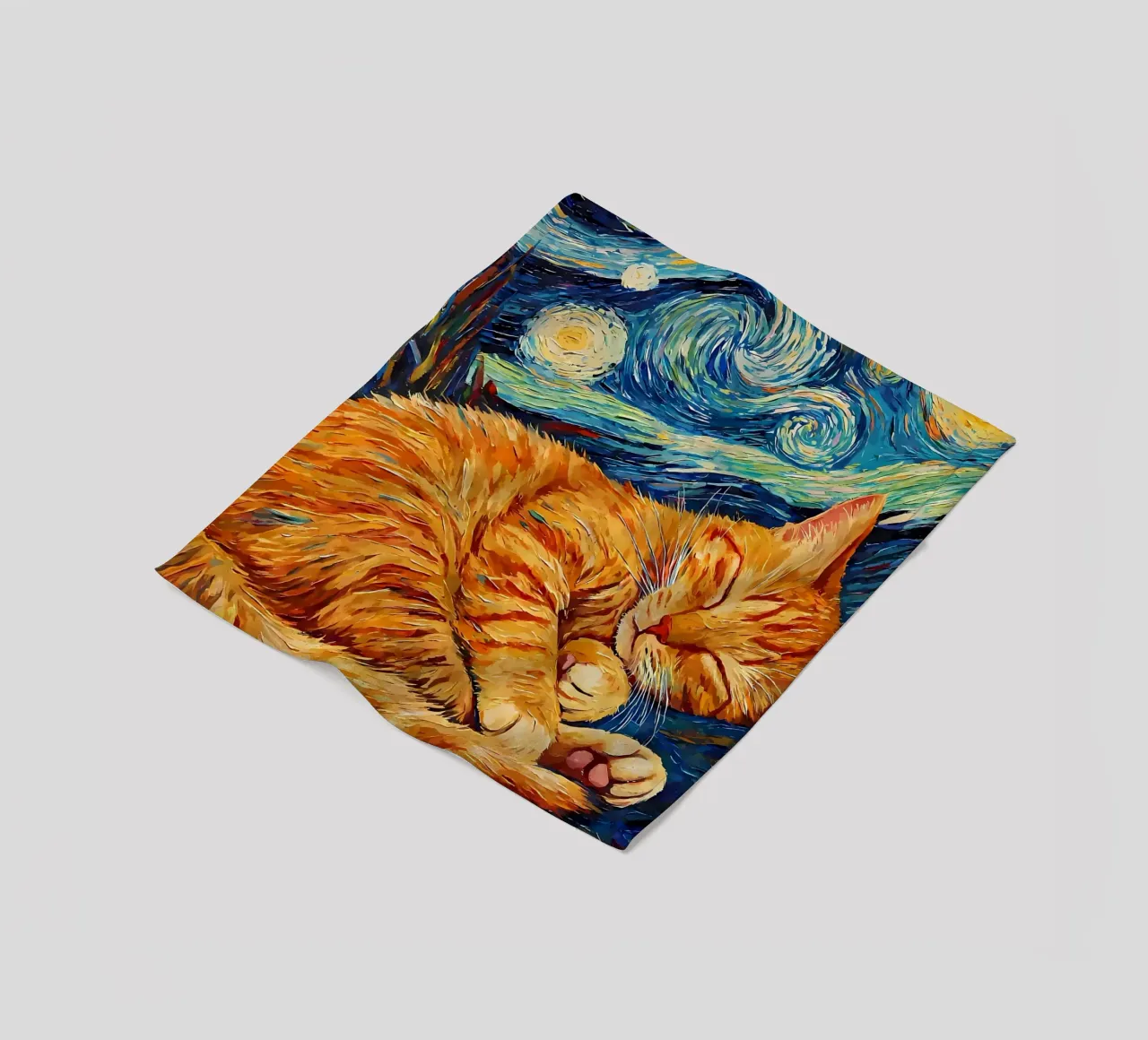 Gatto arancione che dorme coperta in pile da Adrian Patel
