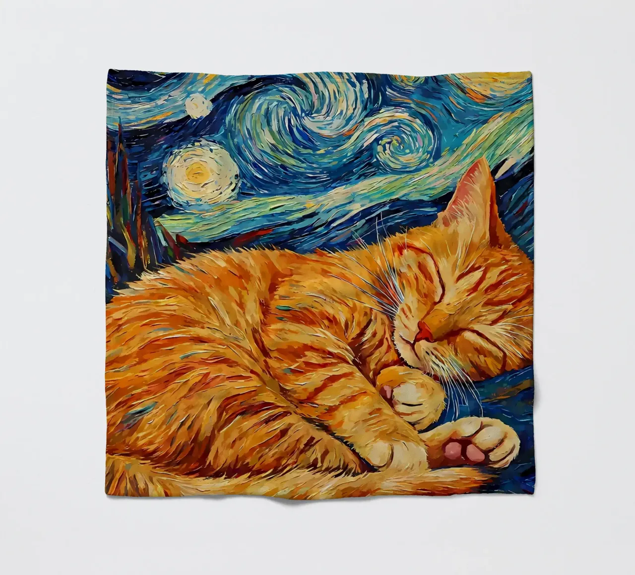 Gatto arancione che dorme coperta in pile da Adrian Patel