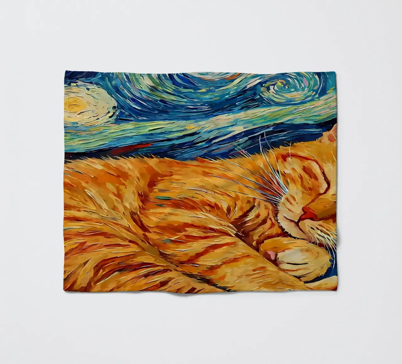 Gatto arancione che dorme coperta in pile da Adrian Patel