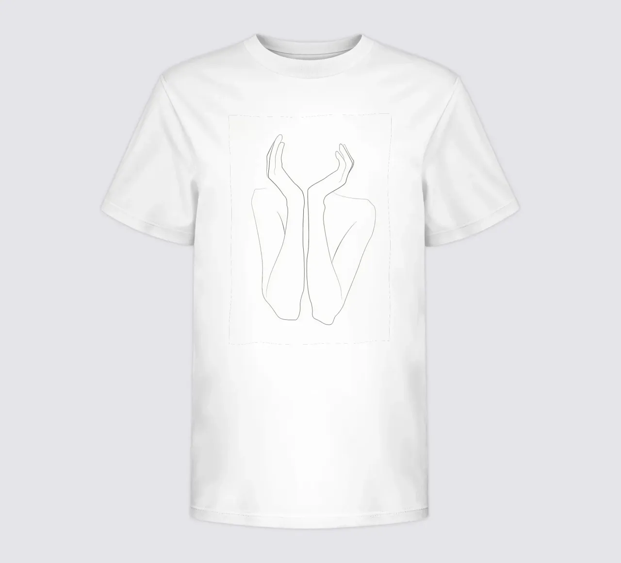 Hands on face lineart kids t-shirt by Aiden Garcia